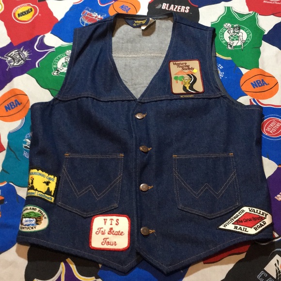 Wrangler Other - Vintage Wrangler Denim Motorcycle Club Vest